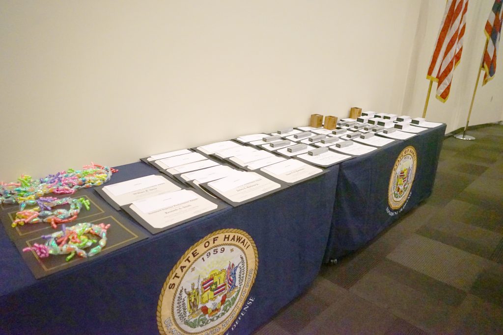 State of Hawai‘i Department of Defense Incentive Service Awards winners