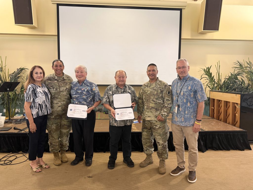 HING presents Hawaii Baptist Academy leaders with Patriot Awards