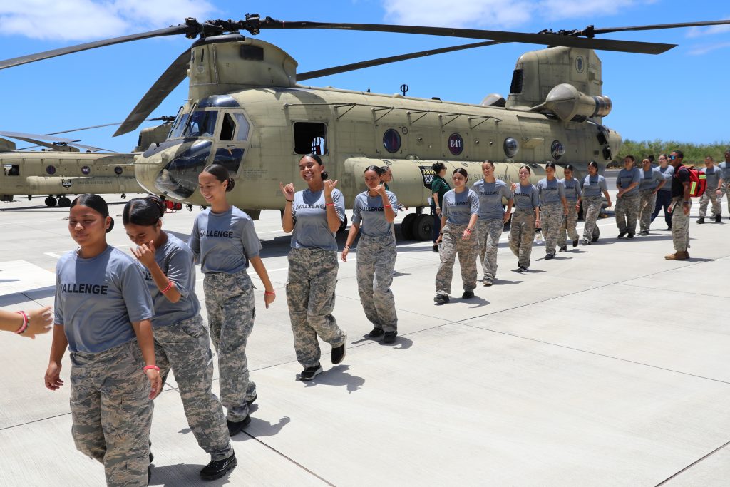 Youth Challenge cadets take to the air in HIARNG orientation flight
