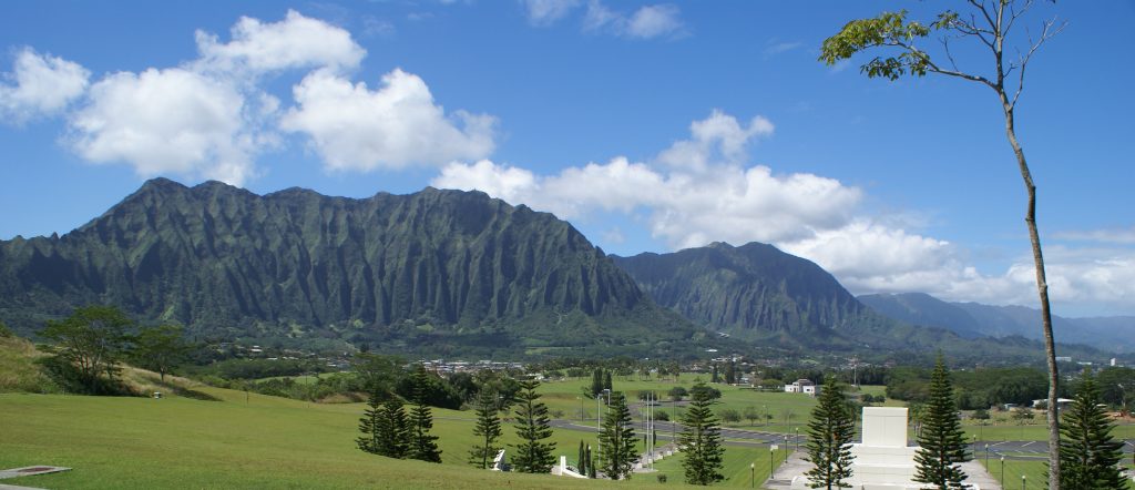 A view overlooking Hawaiʻi State Veterans Cemetery in Kāne‘ohe. (Photo courtesy of VA Pacific Islands Health Care System)